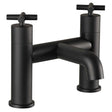 JTP Solex Bath Filler in matte black finish with dual handles and sleek modern design