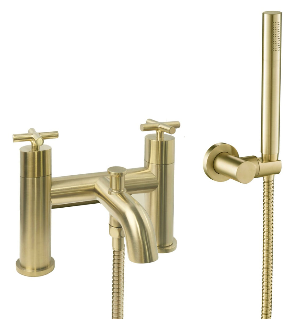 JTP Solex Deck Mounted Bath Shower Mixer with Kit - Brushed Brass - 66275BBR