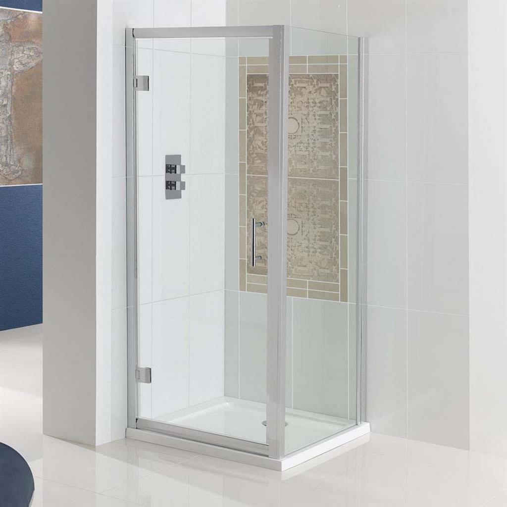 Eastbrook Vulcan Hinged Shower Enclosure Door 700mm - Polished Silver Frame - 69.0003 - TAP 'N' SHOWER