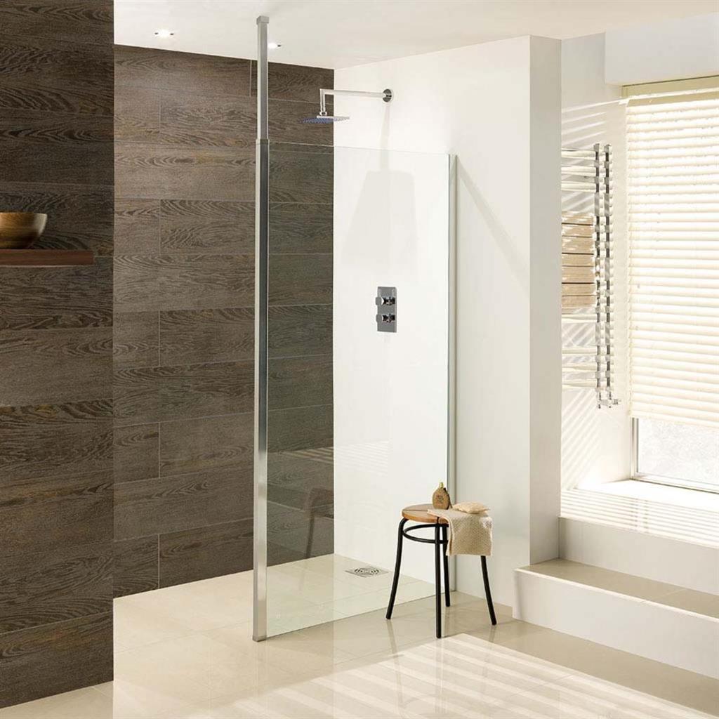 Eastbrook Valliant Walk - In Wetroom Shower Screen Front Panel with Square Pole 1200mm - 69.0045 - TAP 'N' SHOWER
