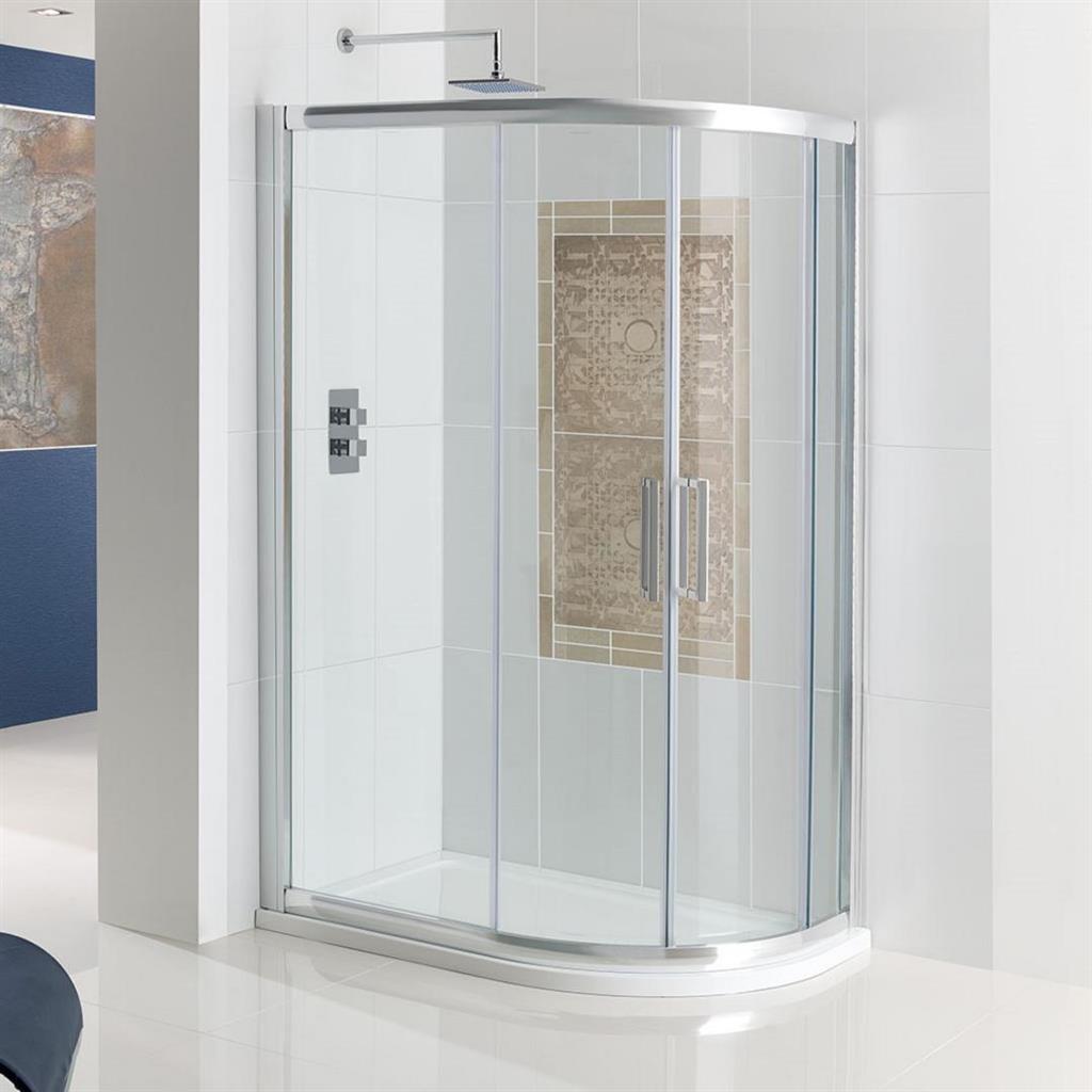 Eastbrook Corniche Double Door Offset Quadrant Shower Enclosure 1000mm x 760mm - 69.0064 - TAP 'N' SHOWER