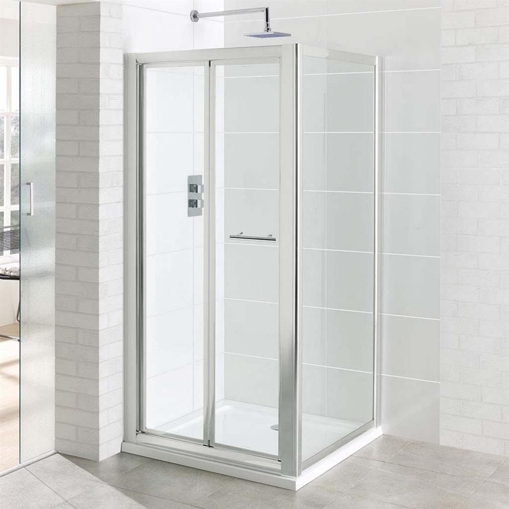 Eastbrook Vantage Shower Enclosure Bifold Door 760mm - Polished Silver - 69.0112 - TAP 'N' SHOWER
