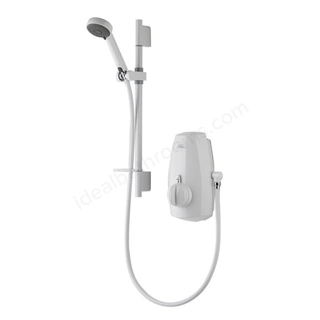 Aqualisa AQUASTREAM Thermostatic Power Shower for Low Pressure Systems Adjustable Head - White - 813.40.20 - TAP 'N' SHOWER