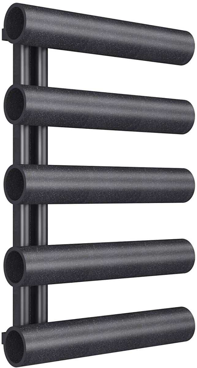 Radox Cannon 800mm H black pearl anthracite designer heated towel rail with five horizontal bars