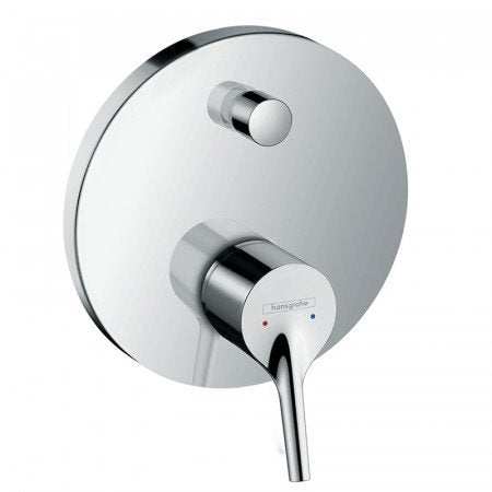 Hansgrohe Talis S chrome single lever manual bath mixer with concealed installation and backflow prevention