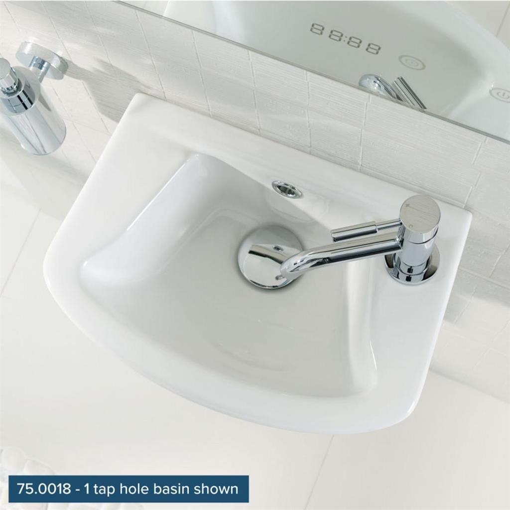Eastbrook Loire 2 Tap Hole Cloakroom Basin 450mm - White - 75.0019 - TAP 'N' SHOWER