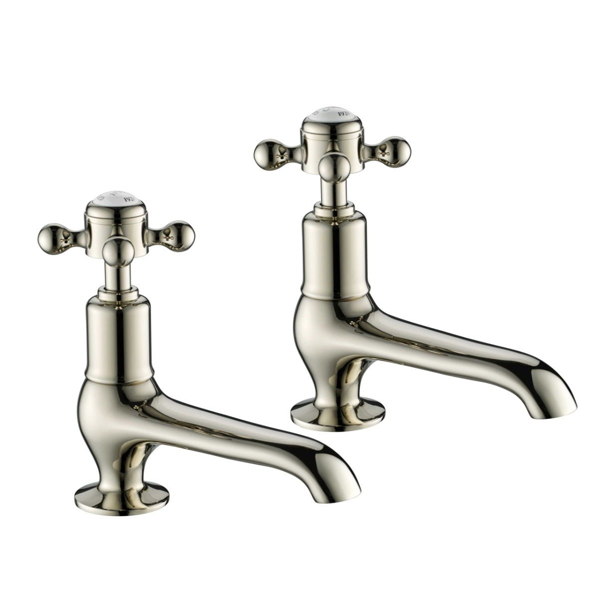 JTP Grosvenor Cross Long Nose Basin Taps - Nickel - 76011NK - TAP 'N' SHOWER