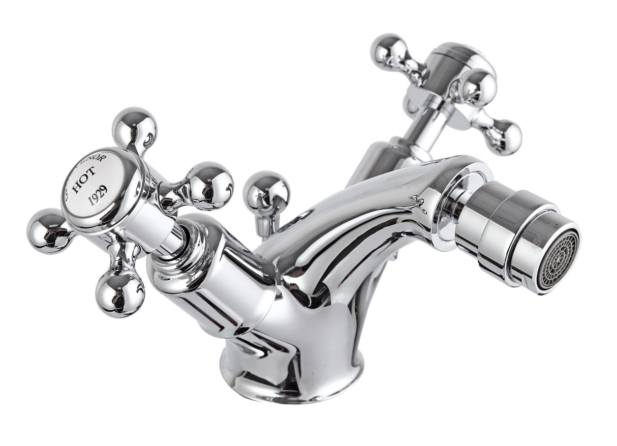 JTP Grosvenor Cross Bidet mixer with pop up waste - Chrome - 76013 - TAP 'N' SHOWER
