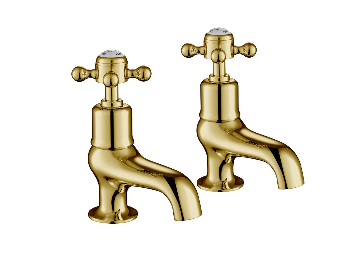JTP Grosvenor Cross Cloakroom Basin Taps - Antique Brass - 76025G - TAP 'N' SHOWER
