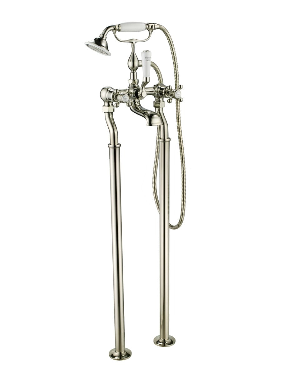 JTP Grosvenor Freestanding Bath Shower Mixer With Kit - Nickel - 76275FSNK