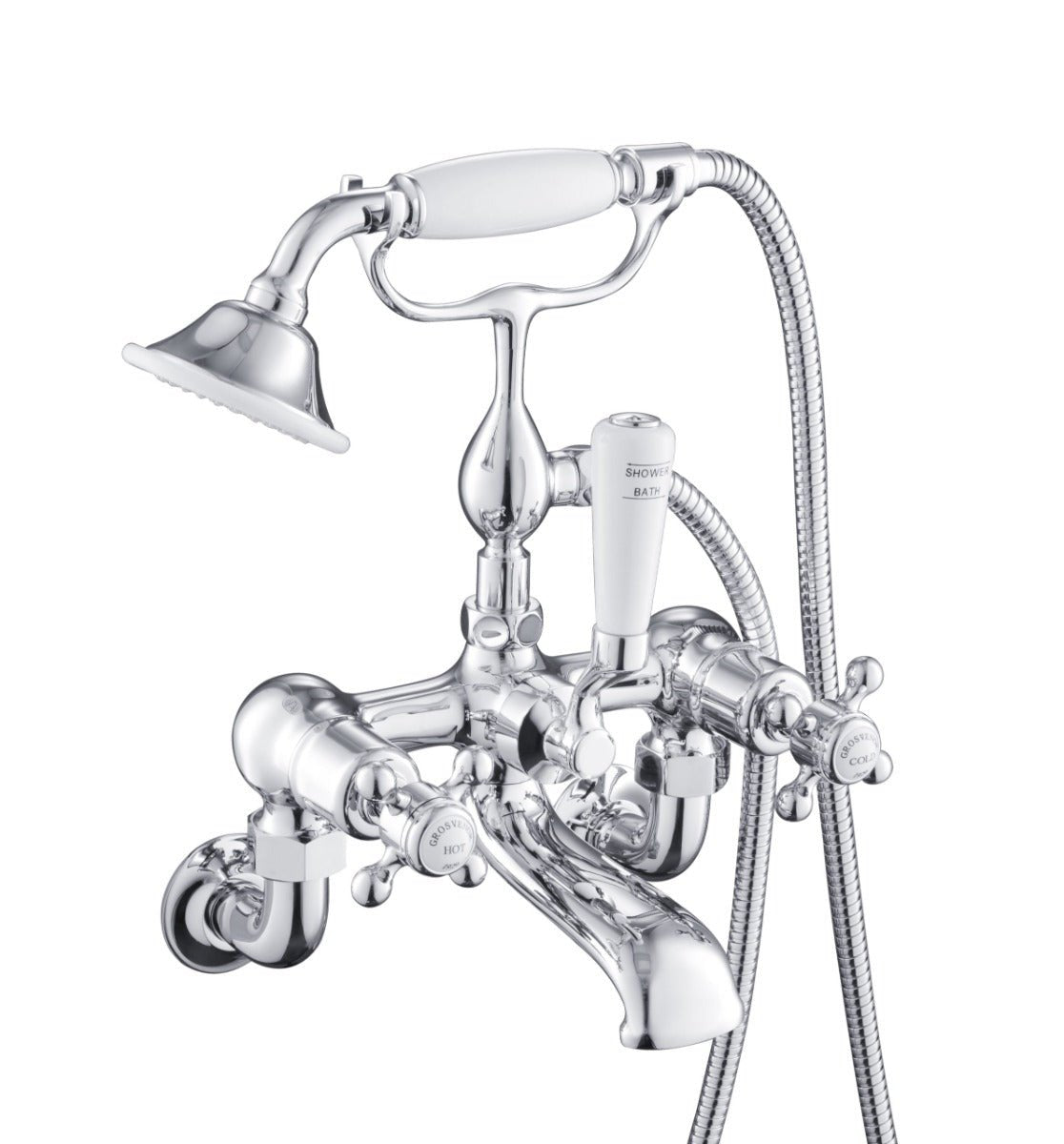 JTP Bath Shower Mixer Wall Mounted with Kit - Chrome - 76275WM - TAP 'N' SHOWER