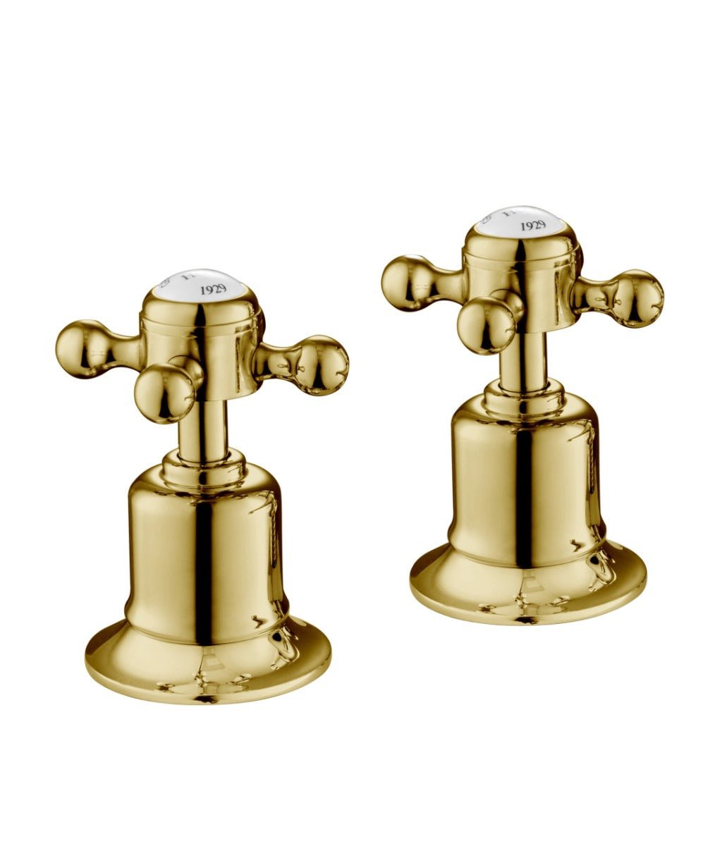 JTP Grosvenor Cross Panel Valves - Antique Brass - 76809G - TAP 'N' SHOWER