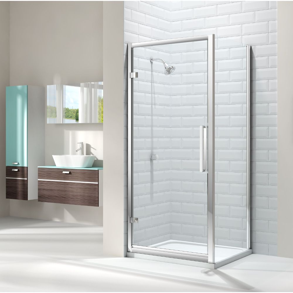 Merlyn 8 Series 760mm Wide Side Panel 8mm Glass - Chrome Frame - M82210 - TAP 'N' SHOWER