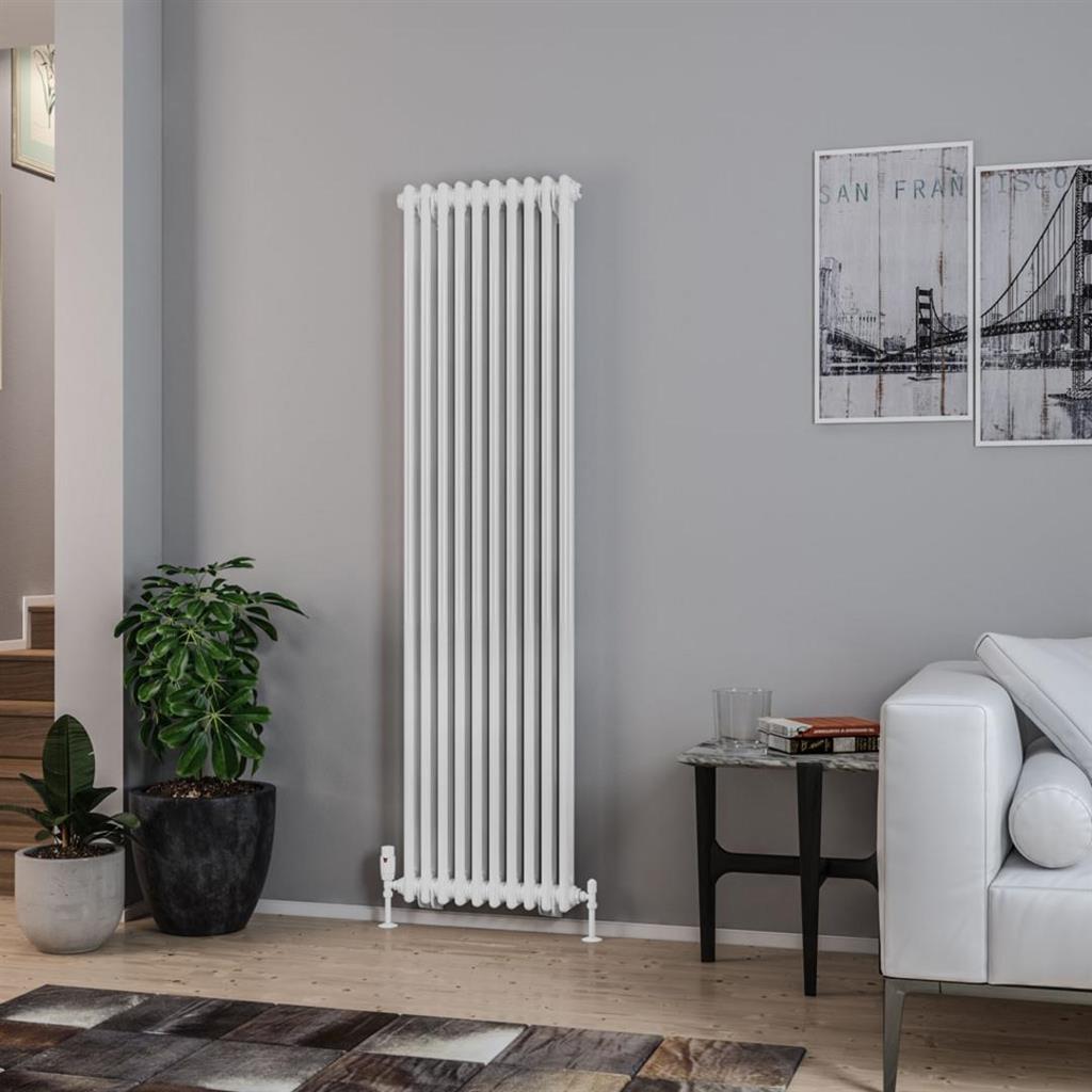 Eastbrook Rivassa Traditional Two Column Radiator 1800mm x 473mm - Gloss White - 81.0004 - TAP 'N' SHOWER