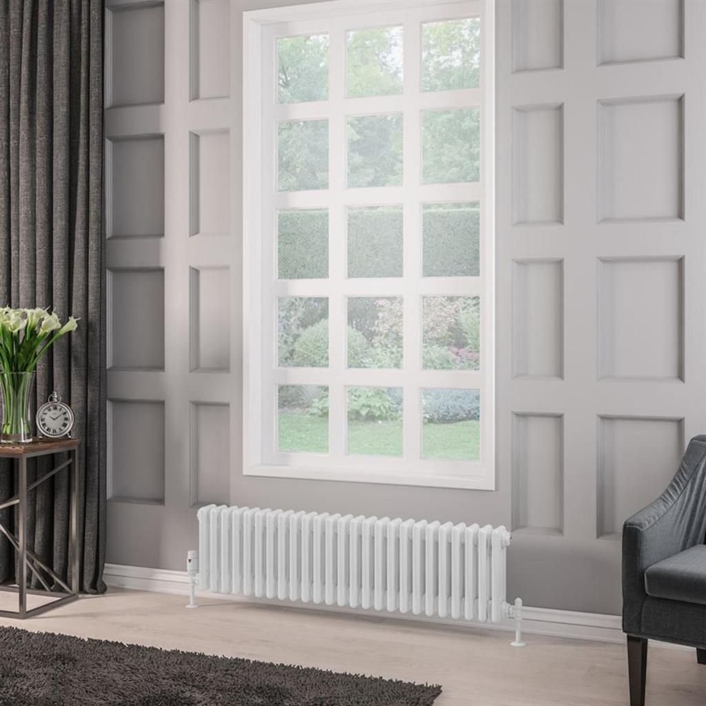 Eastbrook Rivassa Traditional 3 Column Radiator 300mm x 1148mm - Gloss White - 81.0013 - TAP 'N' SHOWER