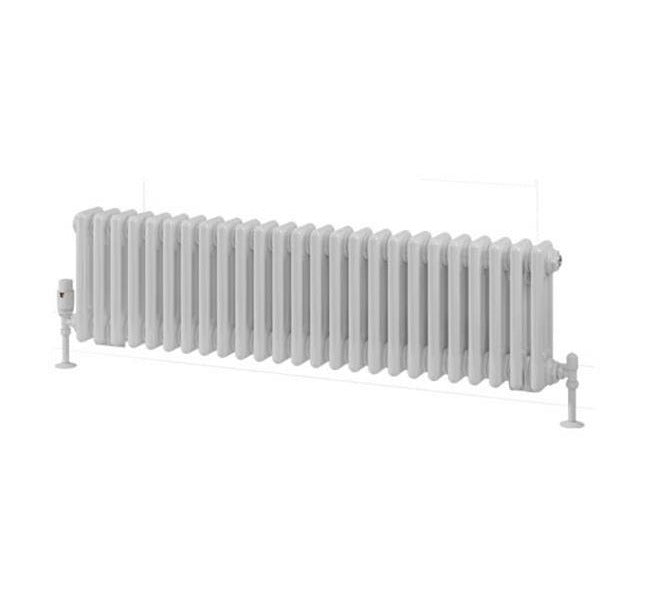 Eastbrook Rivassa Traditional 3 Column Radiator 300mm x 1148mm - Gloss White - 81.0013 - TAP 'N' SHOWER