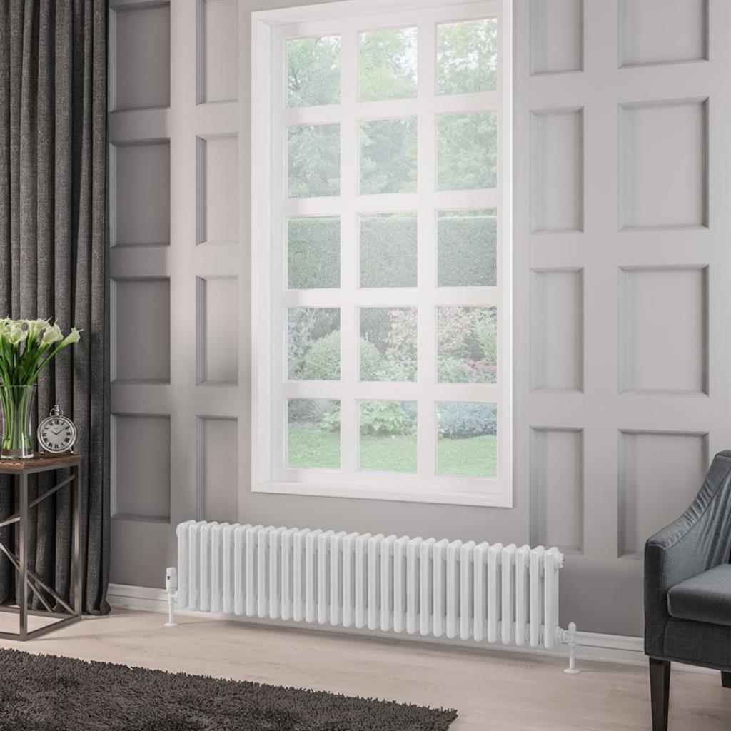 Eastbrook Rivassa Traditional 3 Column Radiator 300mm x 1373mm - Gloss White - 81.0014 - TAP 'N' SHOWER