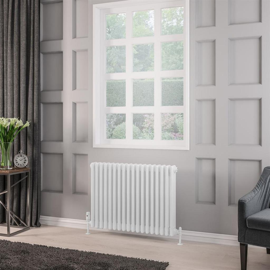 Eastbrook Rivassa Traditional 3 Column Radiator 600mm x 833mm - Gloss White - 81.0016 - TAP 'N' SHOWER