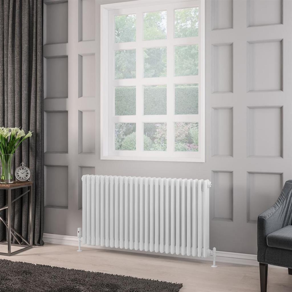 Eastbrook Rivassa Traditional 3 Column Radiator 600mm x 1148mm - Gloss White - TAP 'N' SHOWER