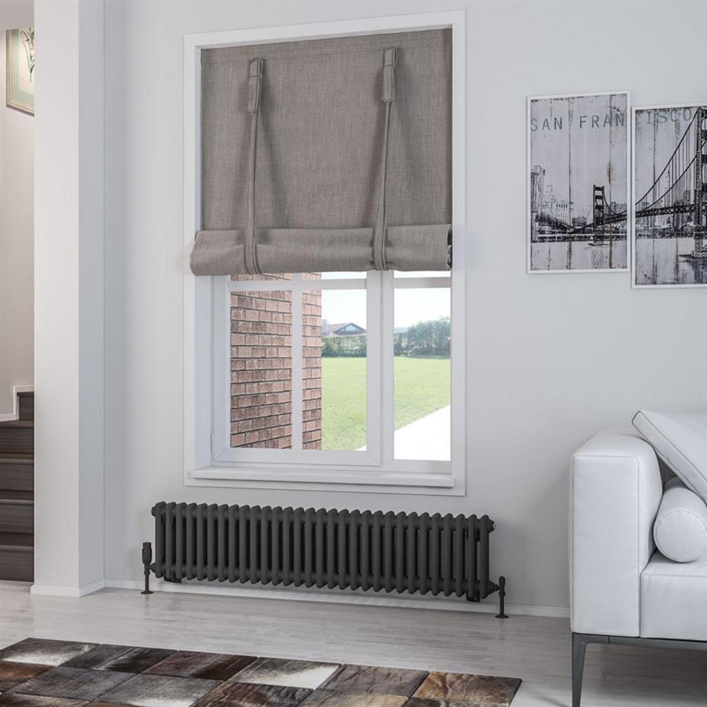 Eastbrook Rivassa Traditional Two Column Radiator 300mm x 1373mm - Matt Anthracite - 81.0022 - TAP 'N' SHOWER