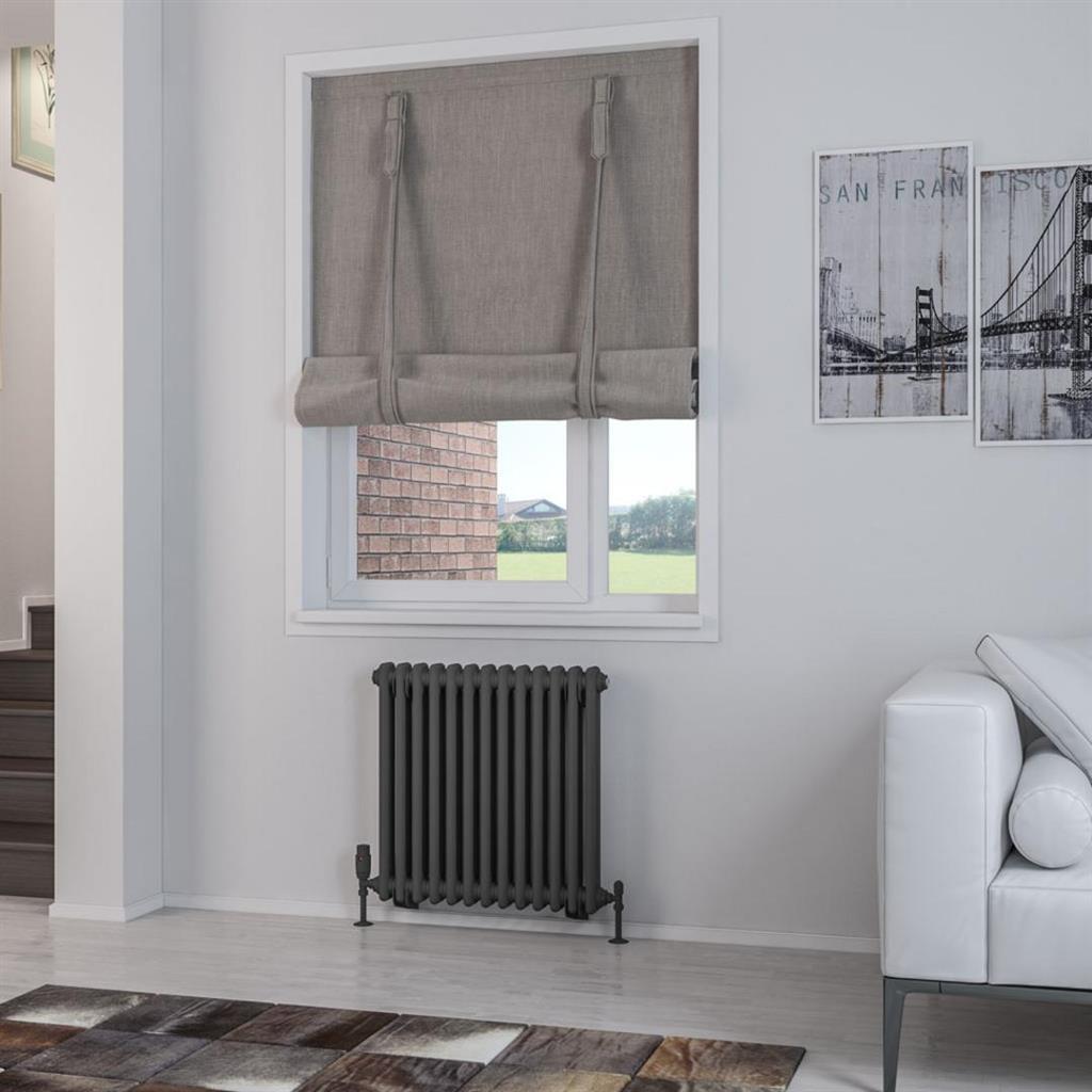 Eastbrook Rivassa Traditional Two Column Radiator 600mm x 608mm - Matt Anthracite - 81.0023 - TAP 'N' SHOWER