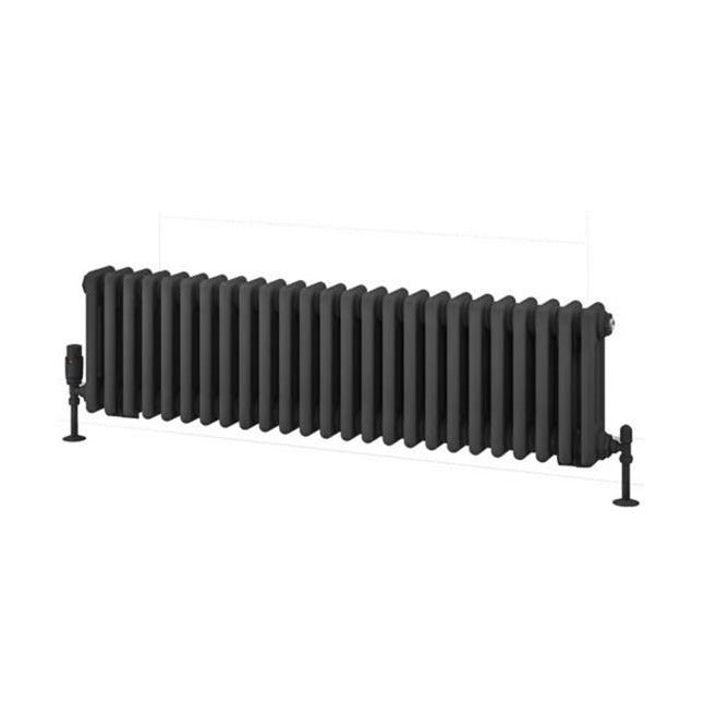 Eastbrook Rivassa 300mm x 1148mm Traditional 3 Column Radiator - Matt Anthracite - 81.0029 - TAP 'N' SHOWER