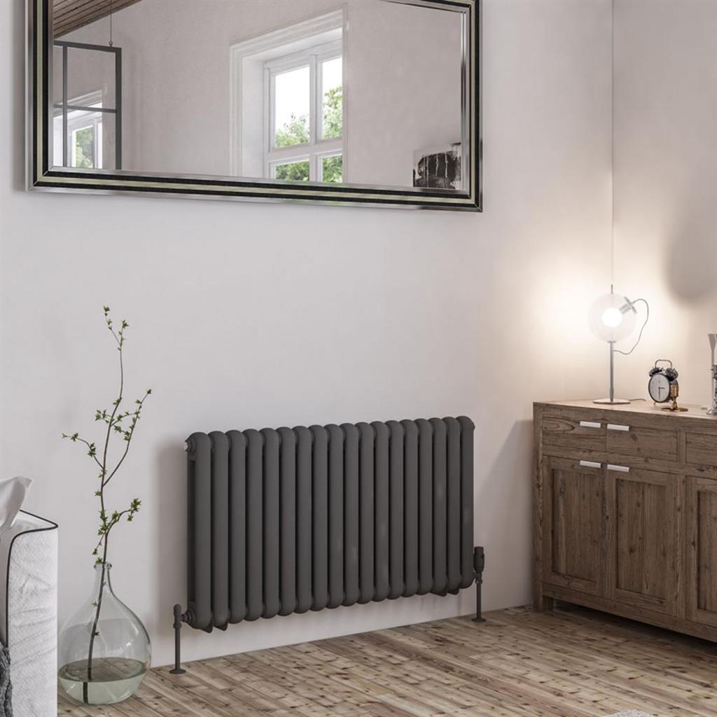 Eastbrook Rubano Horizontal Column Radiator 600mm x 1103mm - Matt Anthracite - 81.0063 - TAP 'N' SHOWER