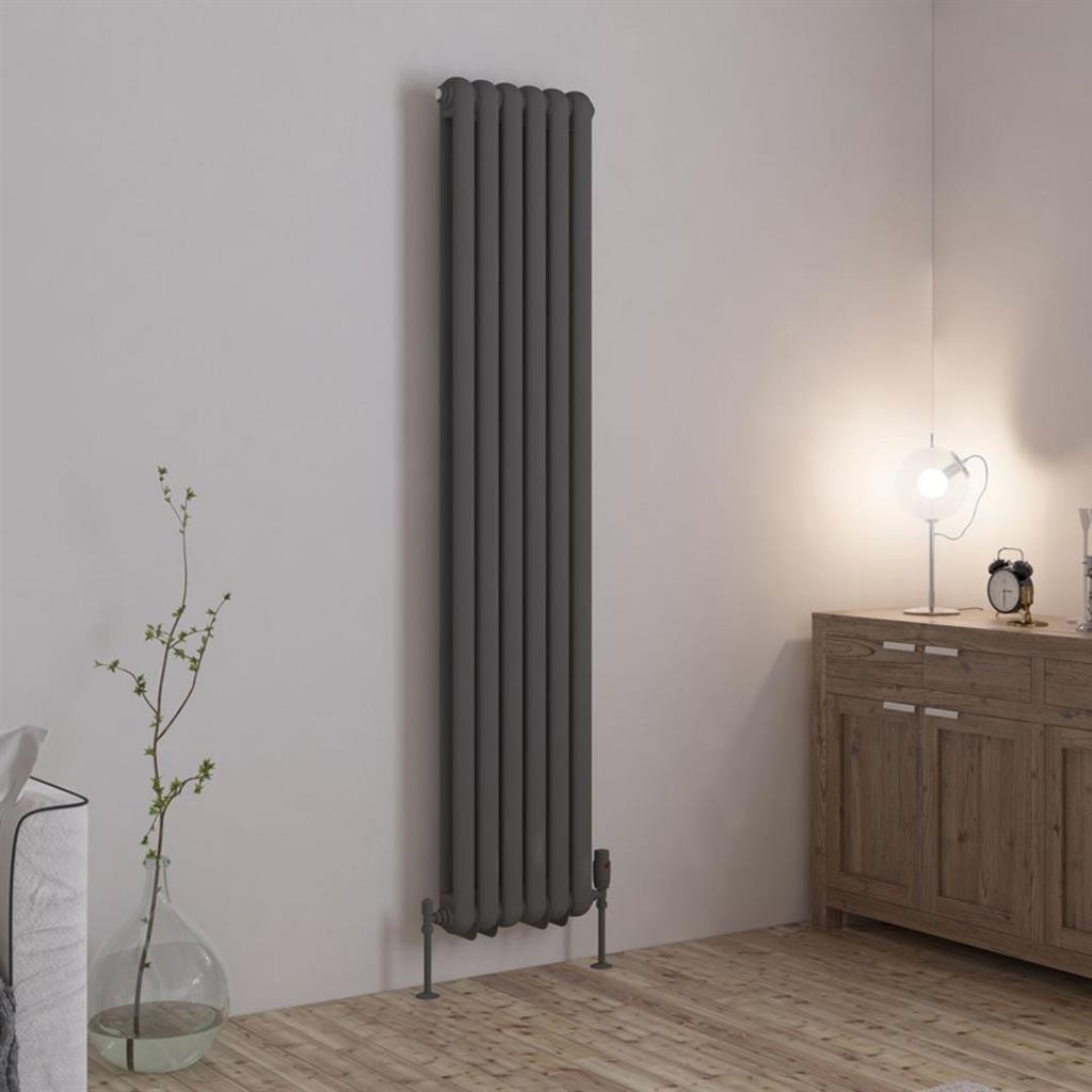 Eastbrook Rubano Vertical Column Radiator 1800mm x 383mm - Matt Anthracite - 81.0064 - TAP 'N' SHOWER