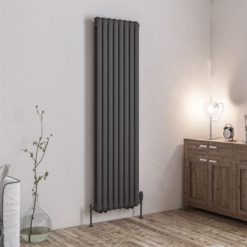 Eastbrook Rubano Vertical Column Radiator 1800mm x 503mm - Matt Anthracite - 81.0065 - TAP 'N' SHOWER