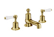 JTP Grosvenor Lever 3 Hole Deck Mounted Bath Filler - Antique Brass - 85095G
