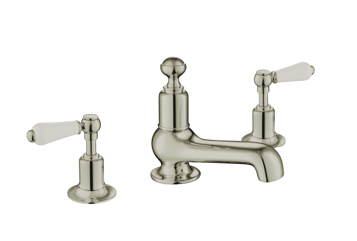 JTP Grosvenor Lever 3 Hole Basin Mixer - Nickel - 85193NK