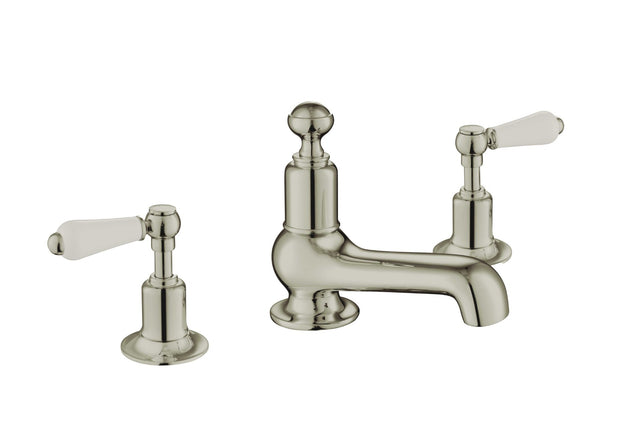 JTP Grosvenor Lever 3 Hole Basin Mixer - Nickel - 85193NK