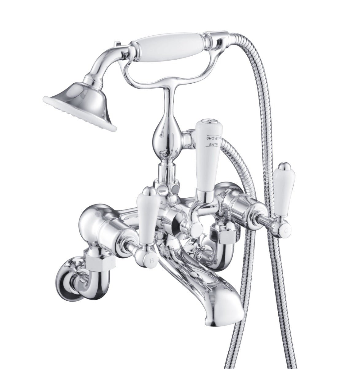 JTP Bath Shower Mixer Wall Mounted with Kit - Chrome - 85275WM - TAP 'N' SHOWER
