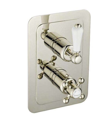 JTP Grosvenor Lever Thermostatic 2 Outlet Shower Valve - Nickel - 85671NK