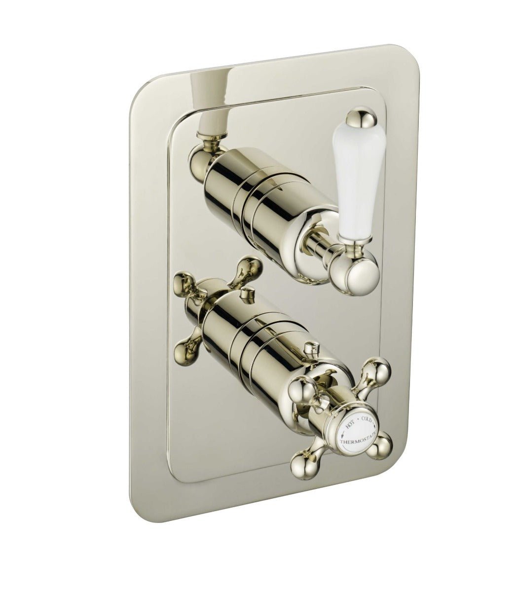 JTP Grosvenor Lever Thermostatic 2 Outlet Shower Valve - Nickel - 85671NK - TAP 'N' SHOWER