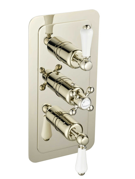 JTP Grosvenor Lever Thermostatic 3 Outlet Shower Valve - Nickel - 85691NK