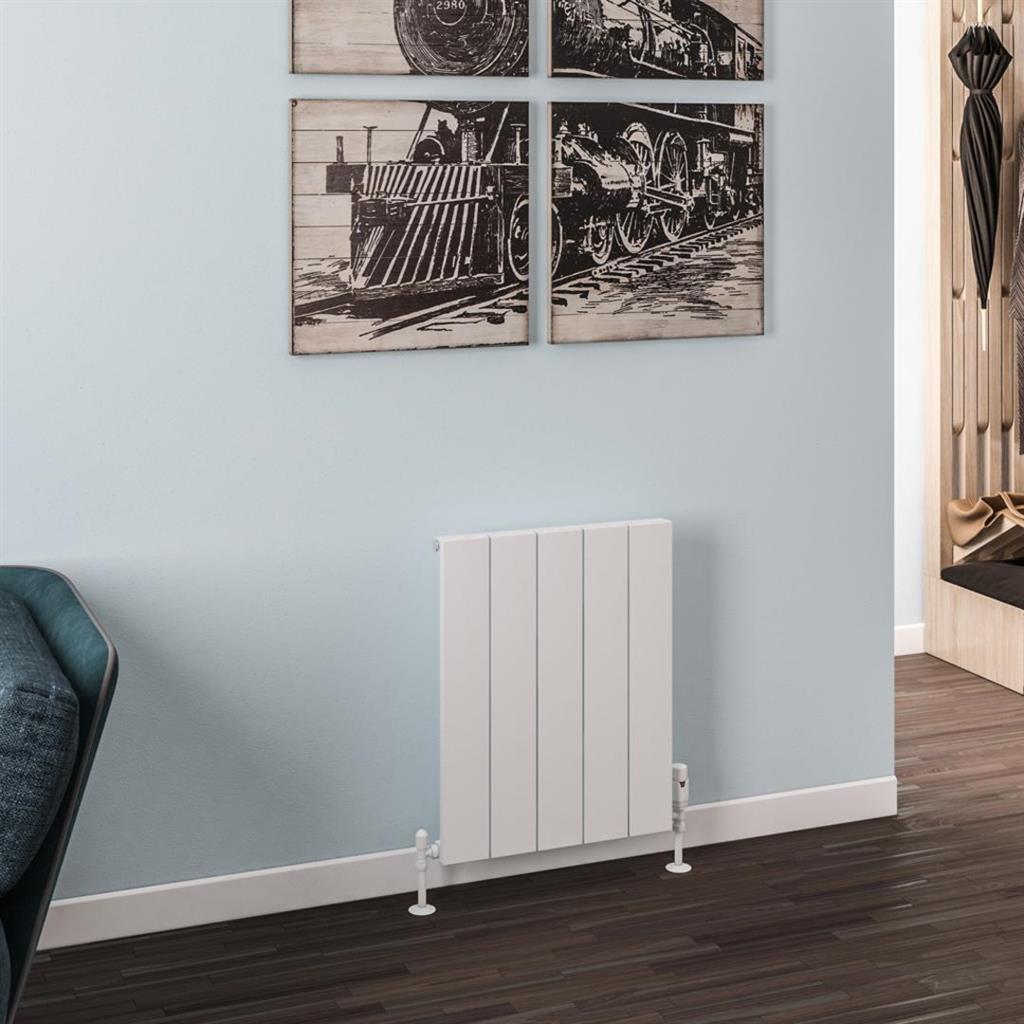 Eastbrook Rosano Aluminium Horizontal Flat Panel Radiator 600mm x 470mm - Matt White - 86.0010 - TAP 'N' SHOWER
