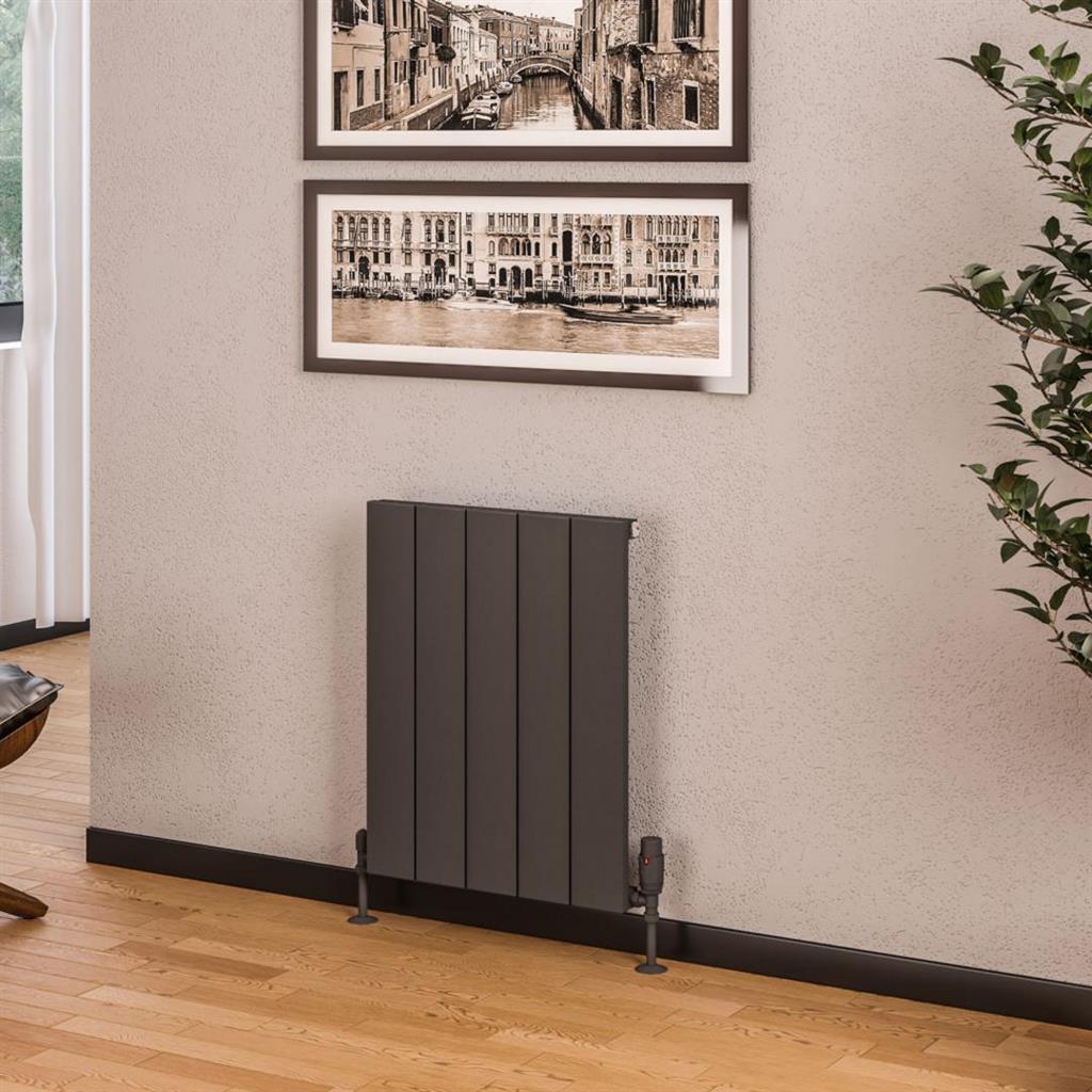 Eastbrook Rosano Aluminium Horizontal Flat Panel Radiator 600mm x 470mm - Matt Anthracite - 86.0011 - TAP 'N' SHOWER
