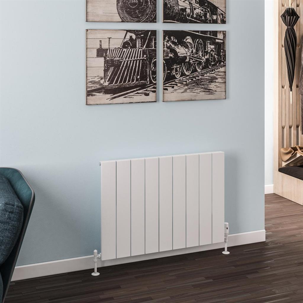 Eastbrook Rosano Aluminium Horizontal Flat Panel Radiator 600mm x 850mm - Matt White - 86.0016 - TAP 'N' SHOWER