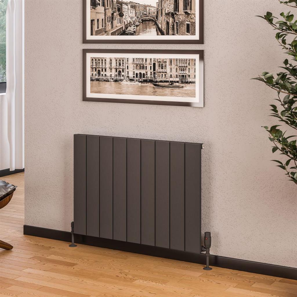 Eastbrook Rosano Aluminium Horizontal Flat Panel Radiator 600mm x 850mm - Matt Anthracite - 86.0017 - TAP 'N' SHOWER
