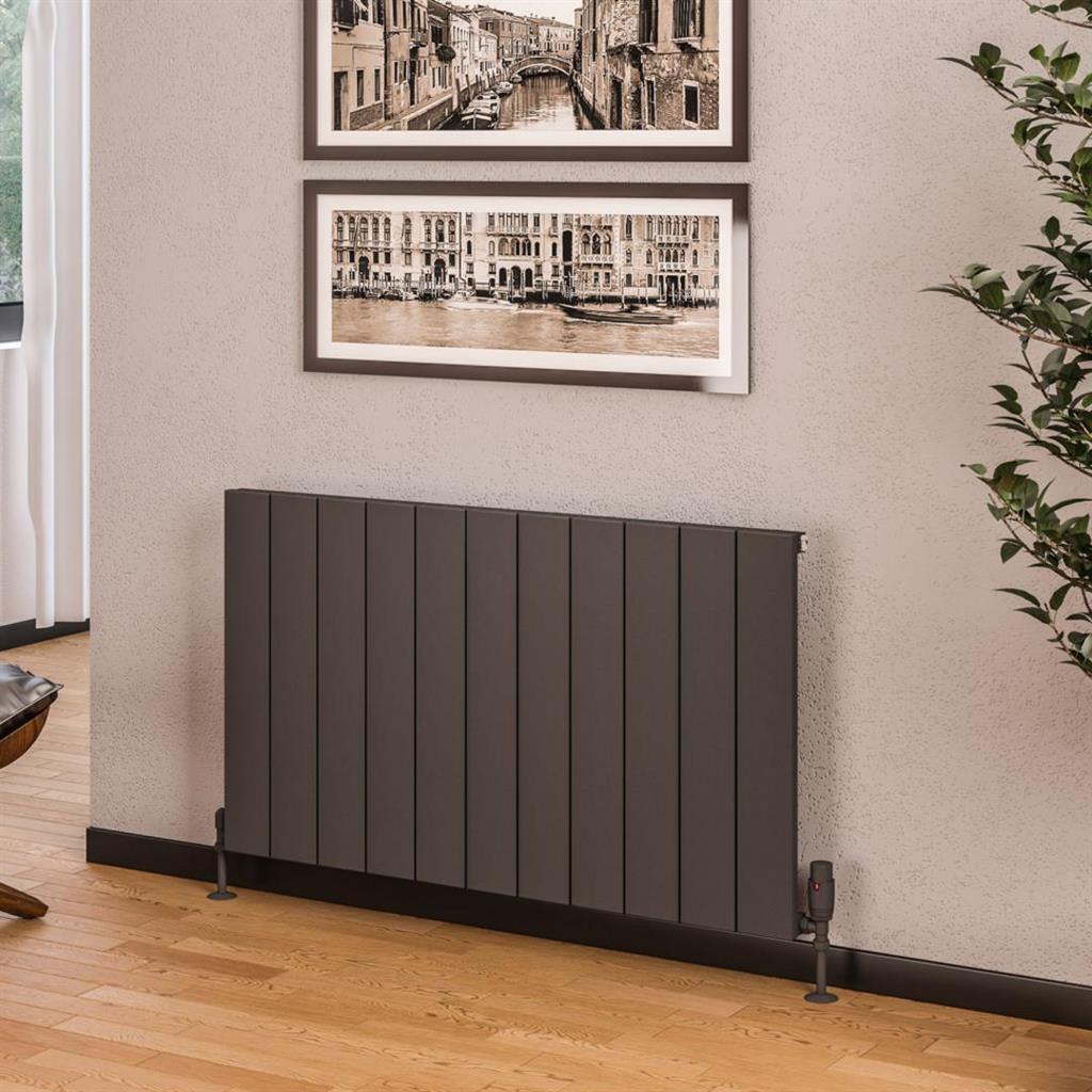 Eastbrook Rosano Aluminium Horizontal Flat Panel Radiator 600mm x 1040mm - Matt Anthracite - 86.0020 - TAP 'N' SHOWER