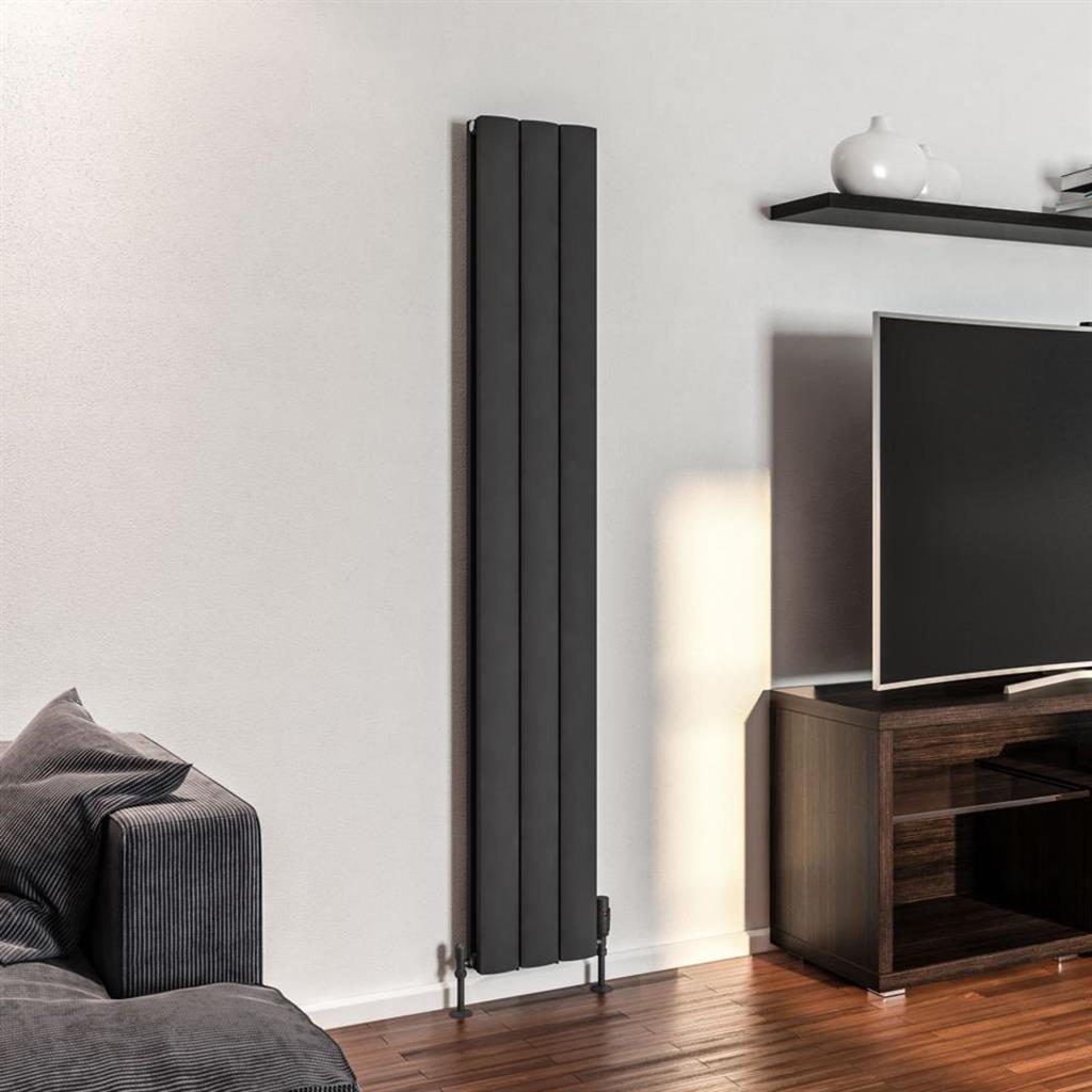 Eastbrook Guardia Aluminium Vertical Radiator 1800mm x 280mm - Matt Anthracite - 86.0030 - TAP 'N' SHOWER