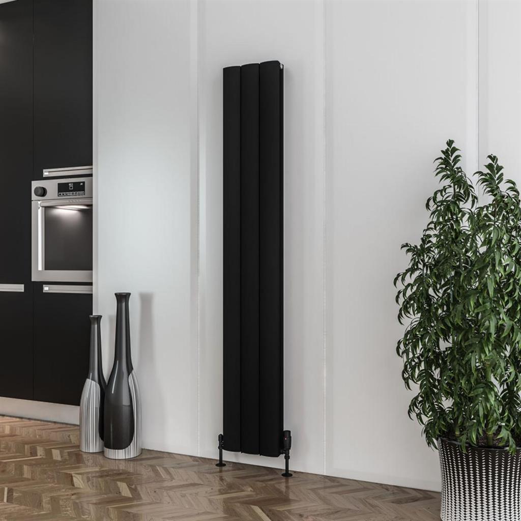 Eastbrook Guardia Aluminium Vertical Radiator 1800mm x 280mm - Matt Black - 86.0031 - TAP 'N' SHOWER