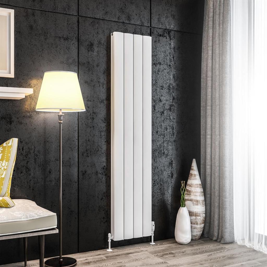 Eastbrook Guardia Aluminium Vertical Radiator 1800mm x 375mm - Matt White - 86.0032 - TAP 'N' SHOWER