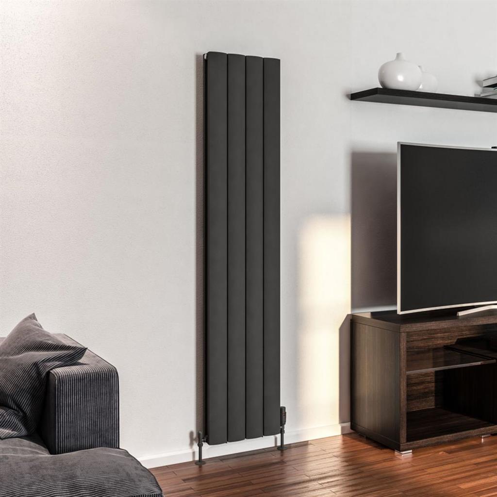 Eastbrook Guardia Aluminium Vertical Radiator 1800mm x 375mm - Matt Anthracite - 86.0033 - TAP 'N' SHOWER