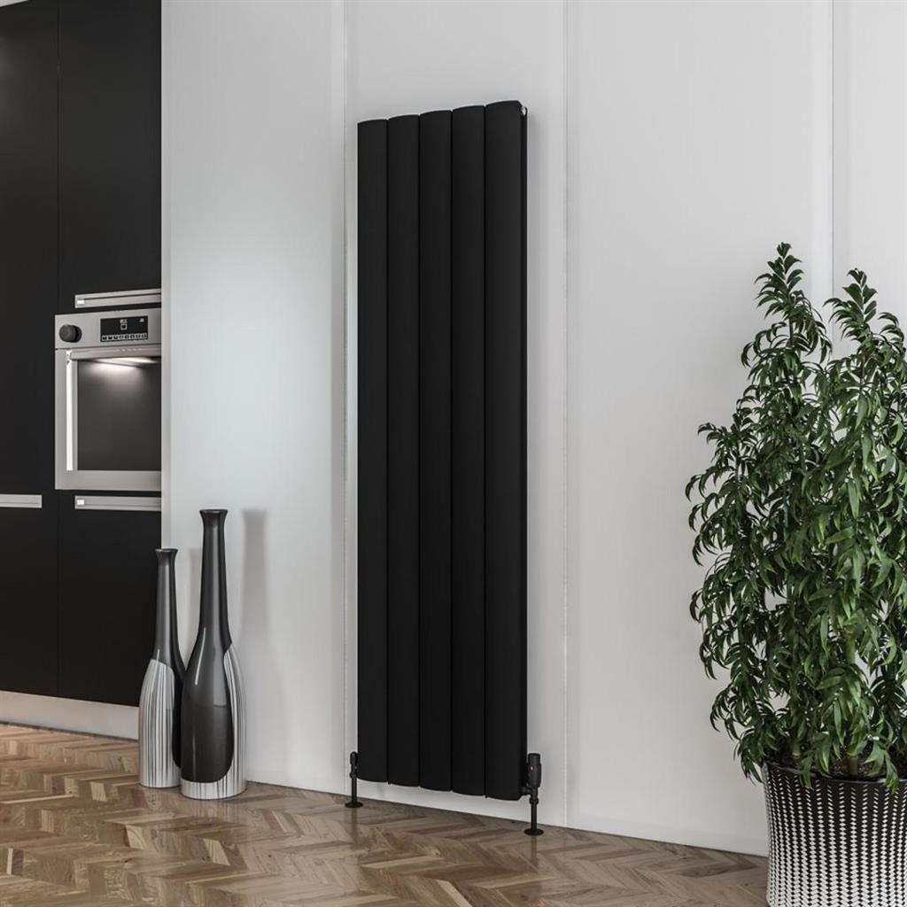 Eastbrook Guardia Aluminium Vertical Radiator 1800mm x 470mm - Matt Black - 86.0037 - TAP 'N' SHOWER