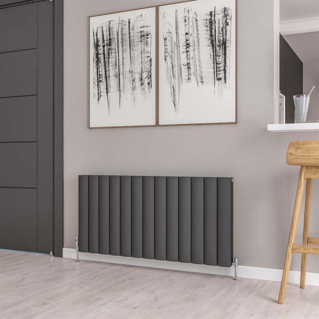 Eastbrook Guardia Aluminium Horizontal Radiator 600mm x 1230mm - Matt Anthracite - 86.0051 - TAP 'N' SHOWER