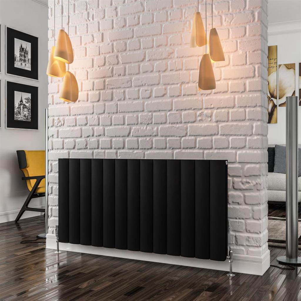 Eastbrook Guardia Aluminium Horizontal Radiator 600mm x 1230mm - Matt Black - 86.0052 - TAP 'N' SHOWER