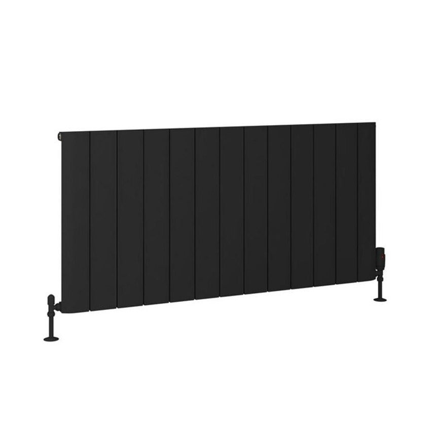 Eastbrook Peretti Aluminium Horizontal Flat Panel Radiator 600mm x 1230mm - Matt Black - 86.0076 - TAP 'N' SHOWER