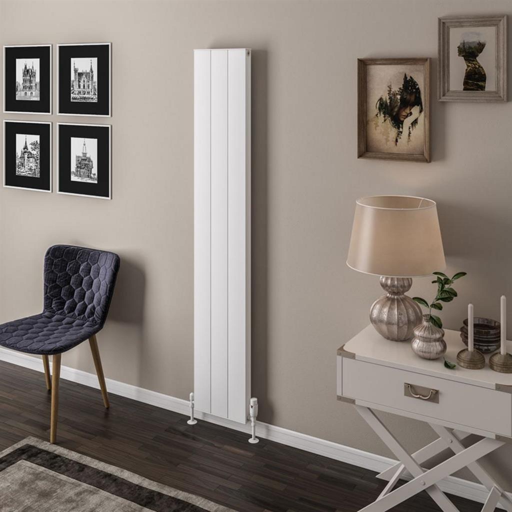 Eastbrook Vesima Aluminium Vertical Radiator 1800mm x 303mm - Matt White - 86.0080 - TAP 'N' SHOWER